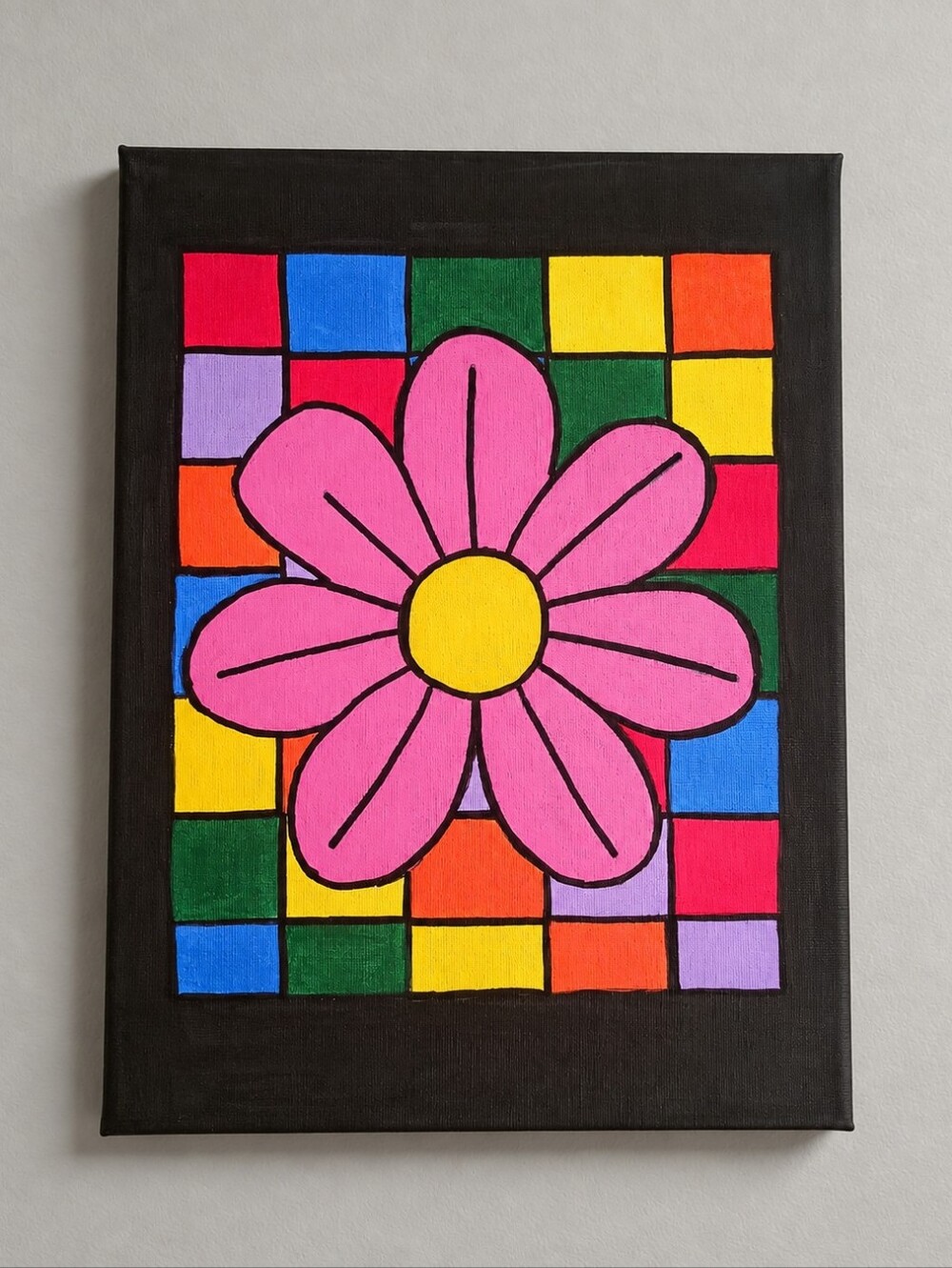 Colorful Flower Wall Art Painting 9x12"